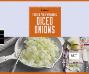 Diced onions frozen